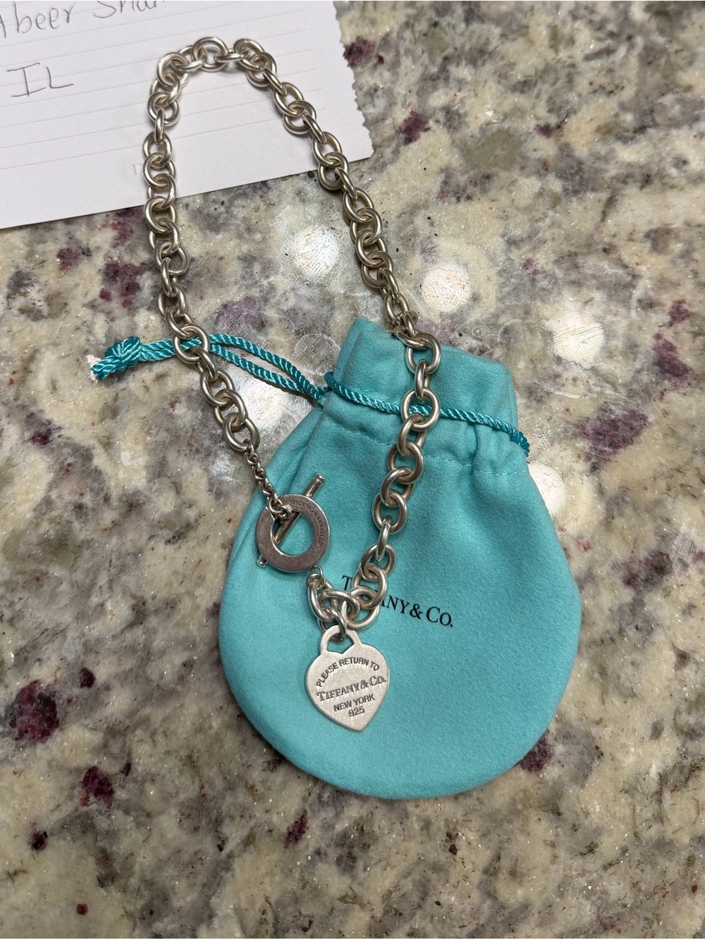 Tiffany & Co. Silver RTT Heart Toggle Necklace Y2K